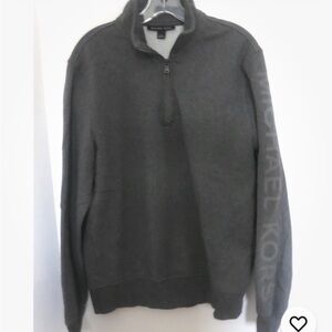 Michael Kors Men's Charcoal Half-Zip Pullover Sweater